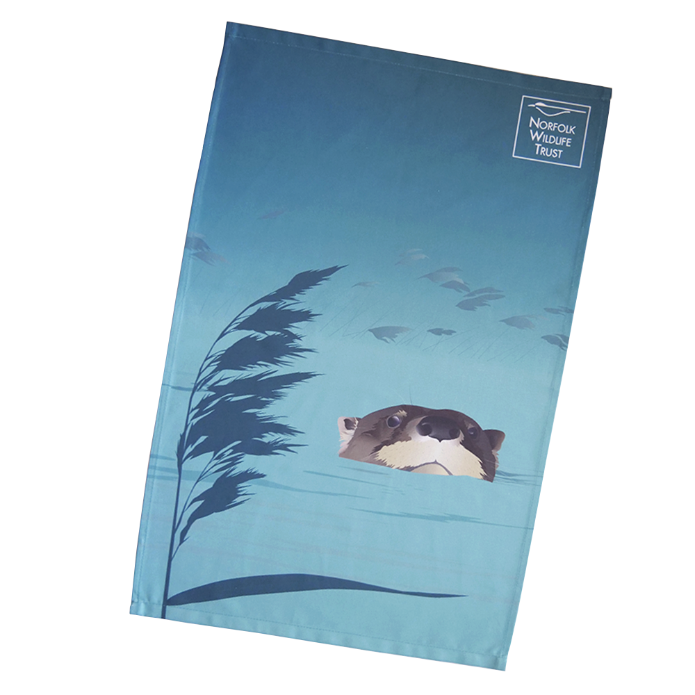 Otter tea towel
